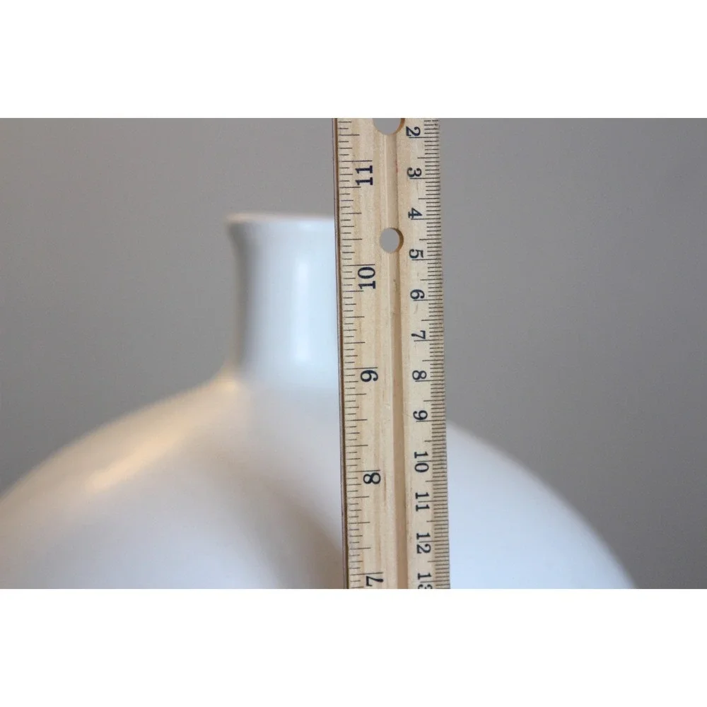 Large Textured‎ Round Ceramic Vase White 10.5